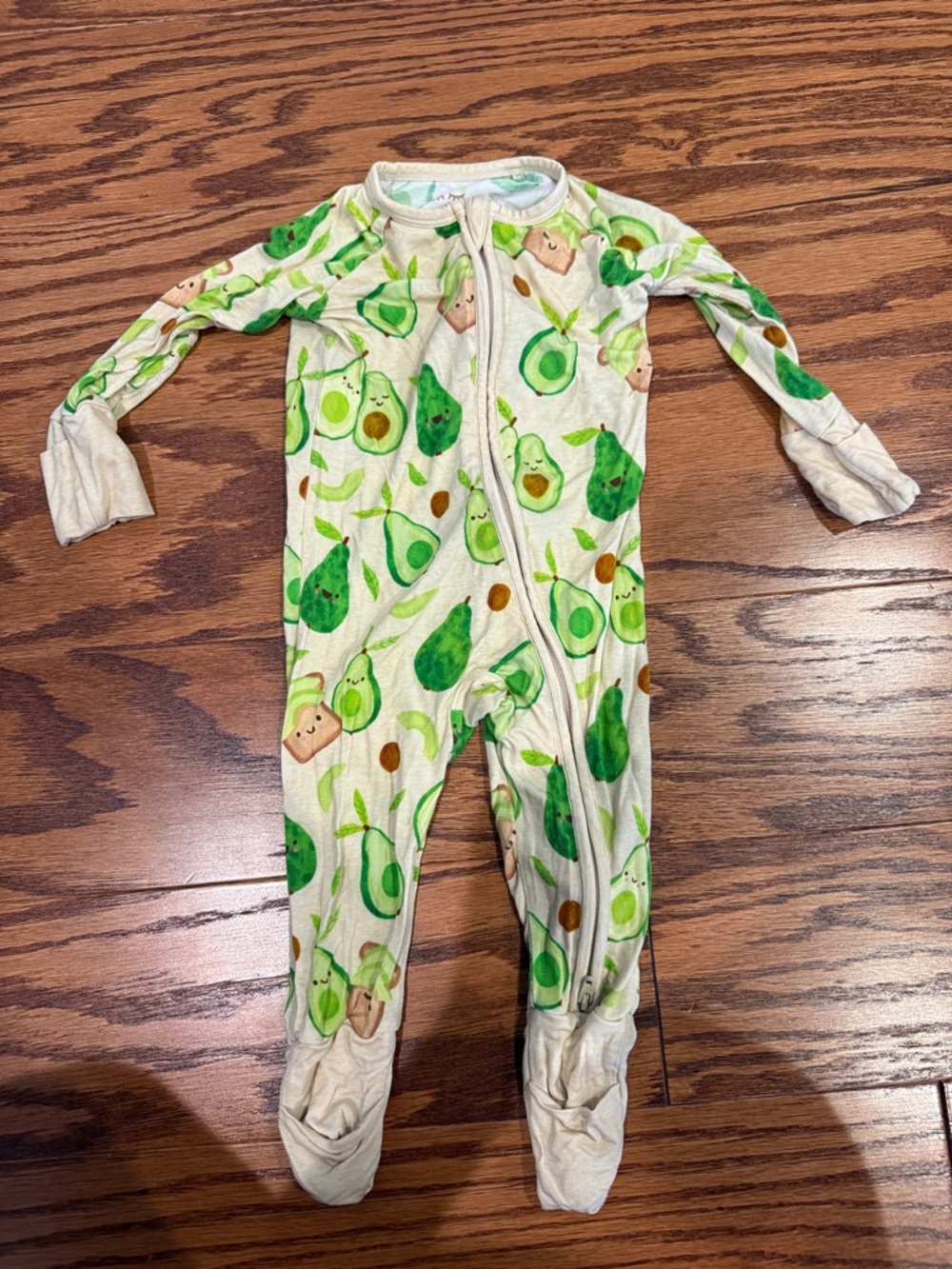 Little sleepies avocado onesie zip